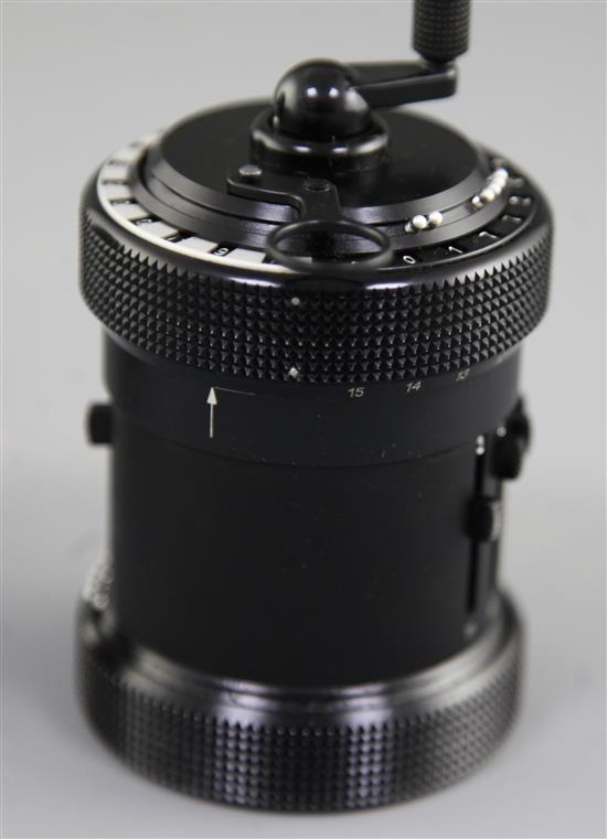 A Contina Ltd Curta Mechanical Calculator, calculator height 4.5in.